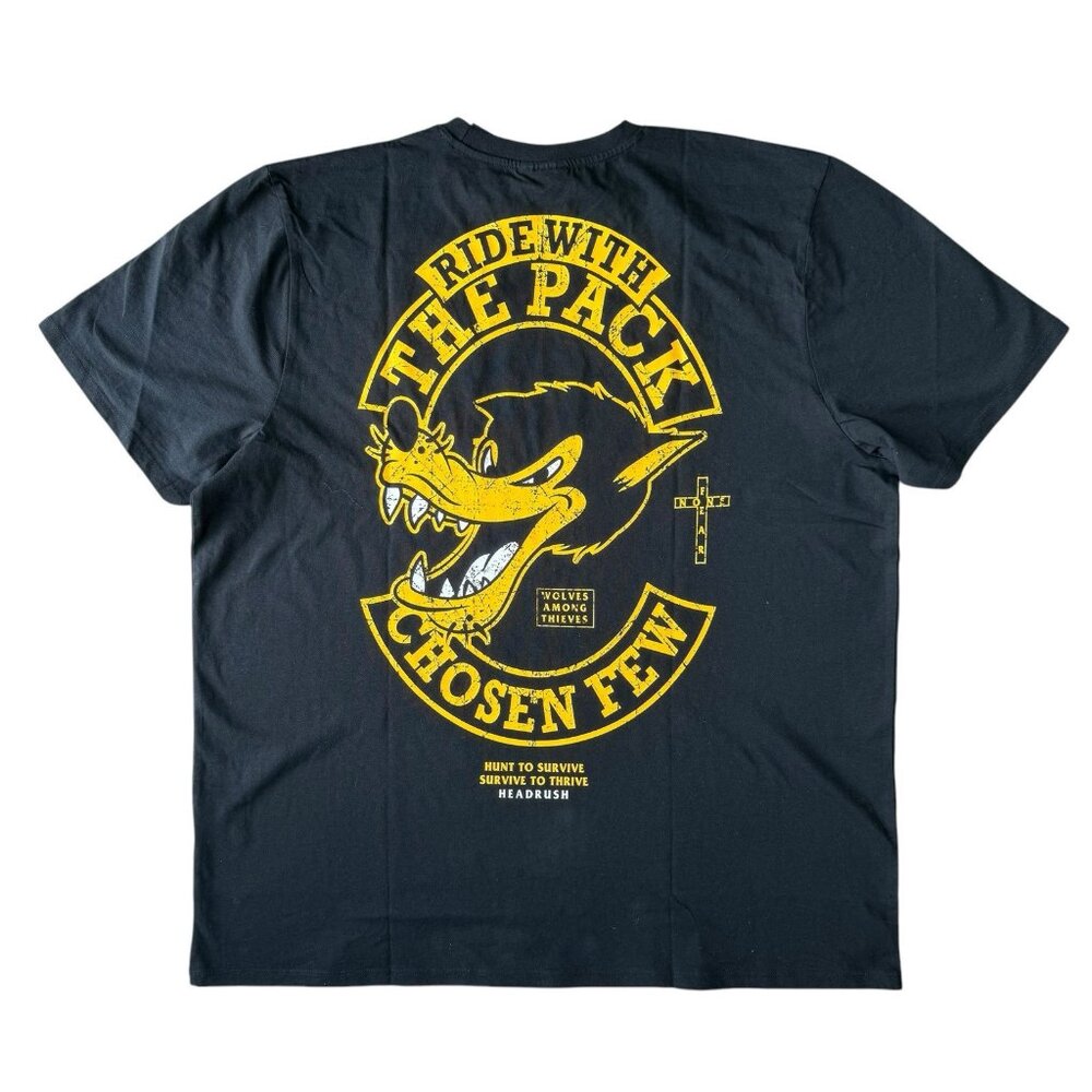 HEADRUSH T-shirt Size 3XL Graphic Two Sided Black Short Sleeve